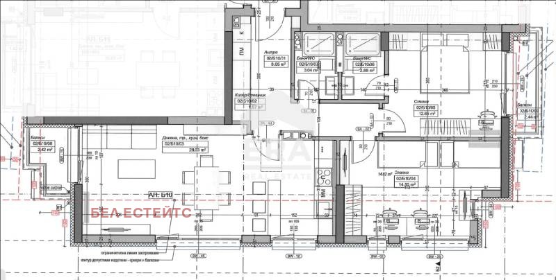 Satılık  2 yatak odası Sofia , Manastirski livadi , 106 metrekare | 97207594 - görüntü [17]