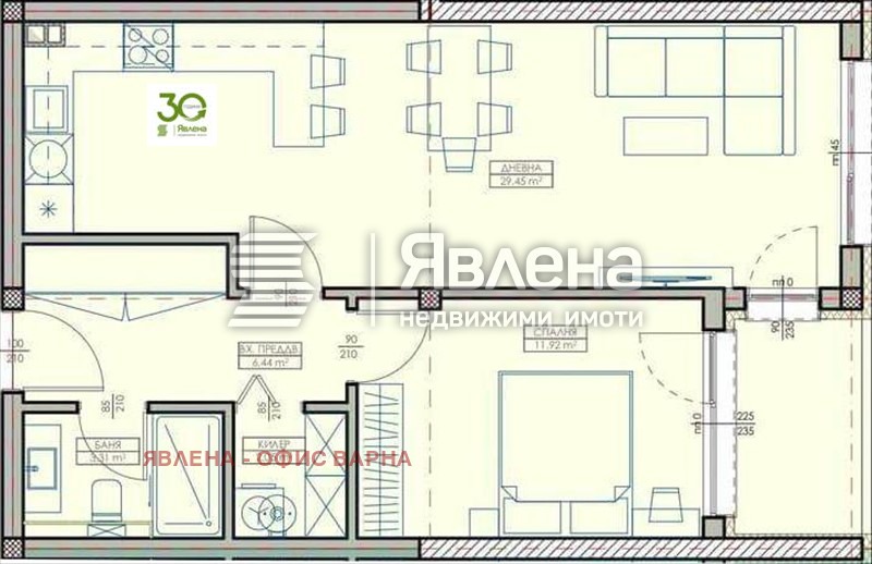 Продава 2-СТАЕН, гр. Варна, Кайсиева градина, снимка 2 - Апартаменти - 54744323