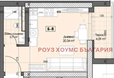 En venta  Estudio Plovdiv , Gagarin , 43 metros cuadrados | 87135961 - imagen [2]