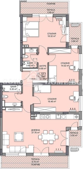 3 bedroom Gagarin, Plovdiv 3