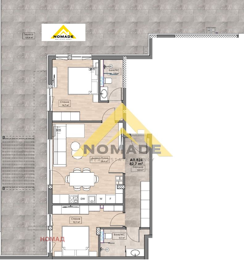 Eladó  2 hálószobás Plovdiv , Karsijaka , 94 négyzetméter | 46240290