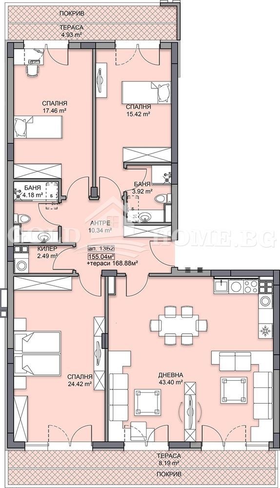 На продаж  3 кімнатна Пловдив , Гагарин , 170 кв.м | 72118346 - зображення [4]