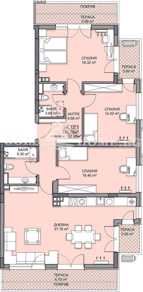 На продаж  3 кімнатна Пловдив , Гагарин , 170 кв.м | 72118346 - зображення [2]