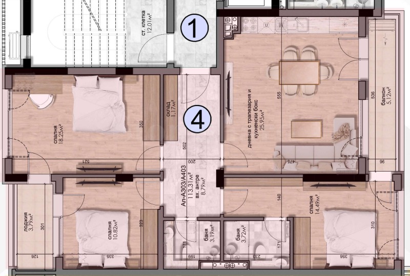 Satılık  3 yatak odası Sofia , Lyulin - centar , 132 metrekare | 31548614 - görüntü [8]