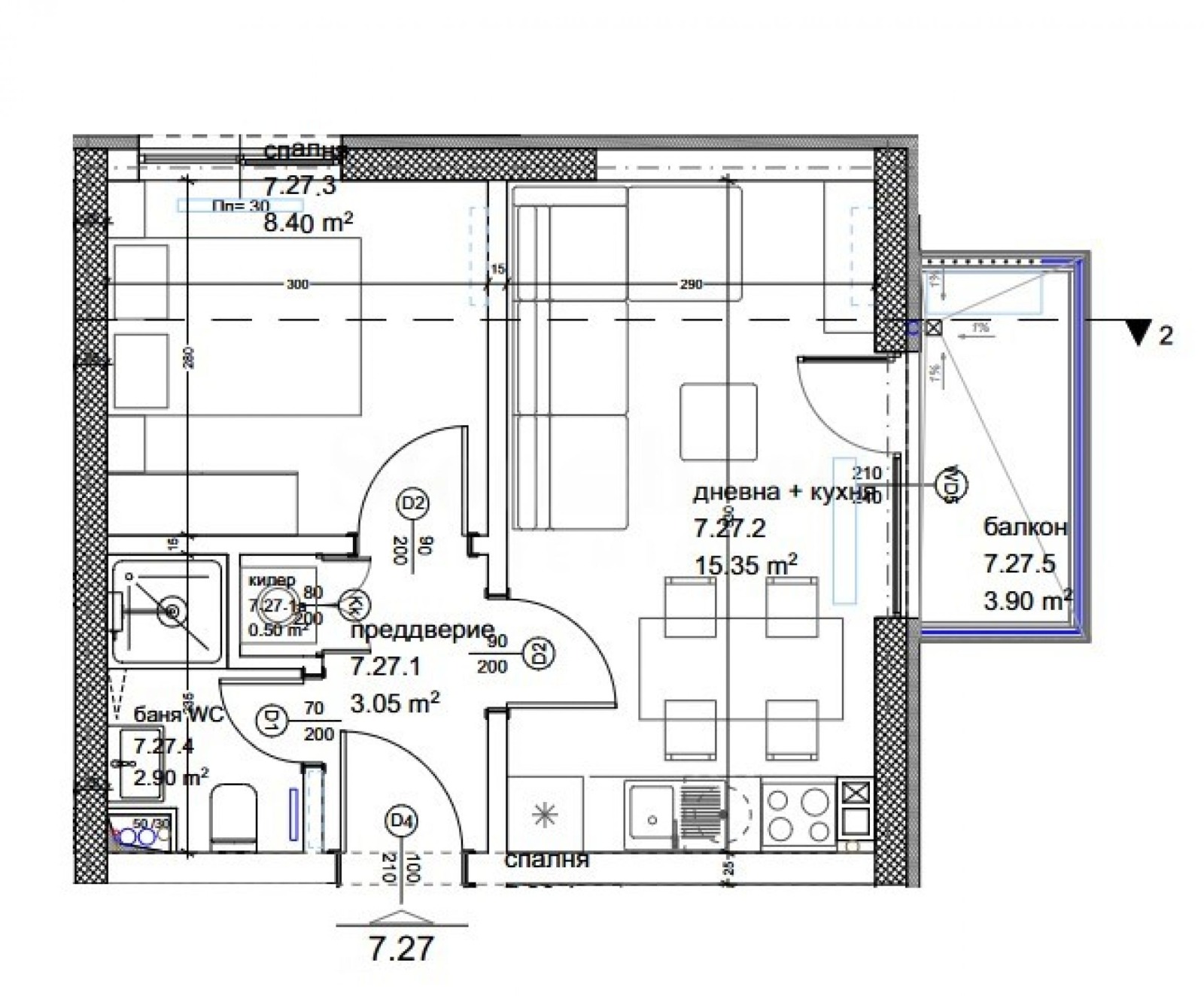Продава 2-СТАЕН, гр. Варна, Кайсиева градина, снимка 15 - Апартаменти - 55024618