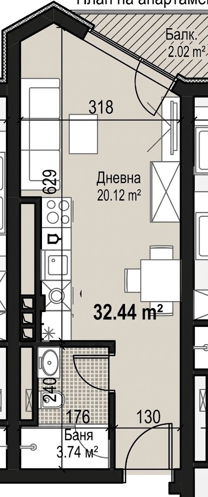 Продава 1-СТАЕН, гр. София, Банишора, снимка 3 - Апартаменти - 56177674