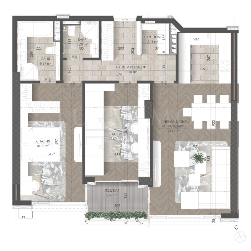 Продаја  2 спаваће собе Софија , Младост 3 , 131 м2 | 46251488 - слика [2]