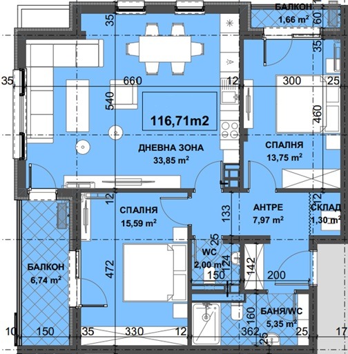 Продава 3-СТАЕН, гр. Пловдив, Южен, снимка 2 - Апартаменти - 52377284