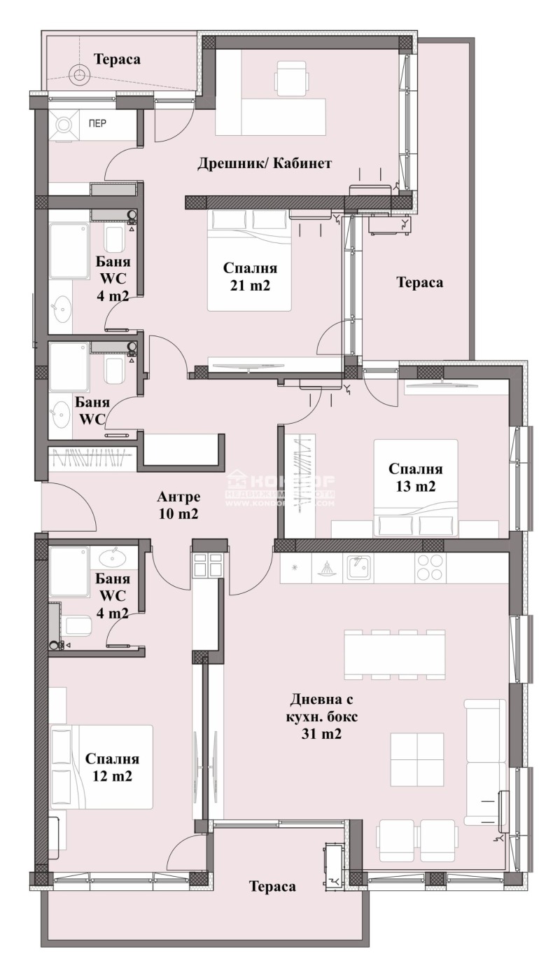 Продаја  3+ спаваћа соба Пловдив , Западен , 190 м2 | 55262490 - слика [2]