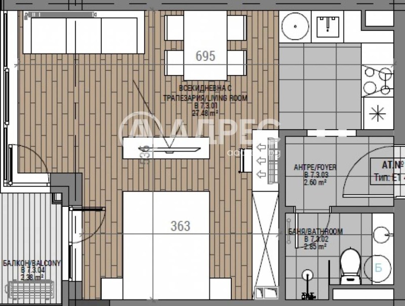 Продава 1-СТАЕН, гр. София, Овча купел 2, снимка 2 - Aпартаменти - 44278705