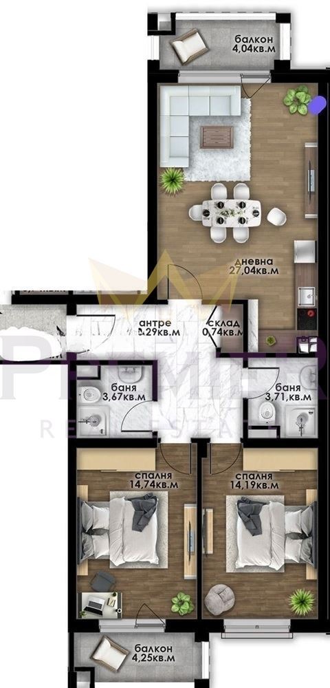 Продава 3-СТАЕН, гр. Пловдив, Остромила, снимка 2 - Апартаменти - 54205388