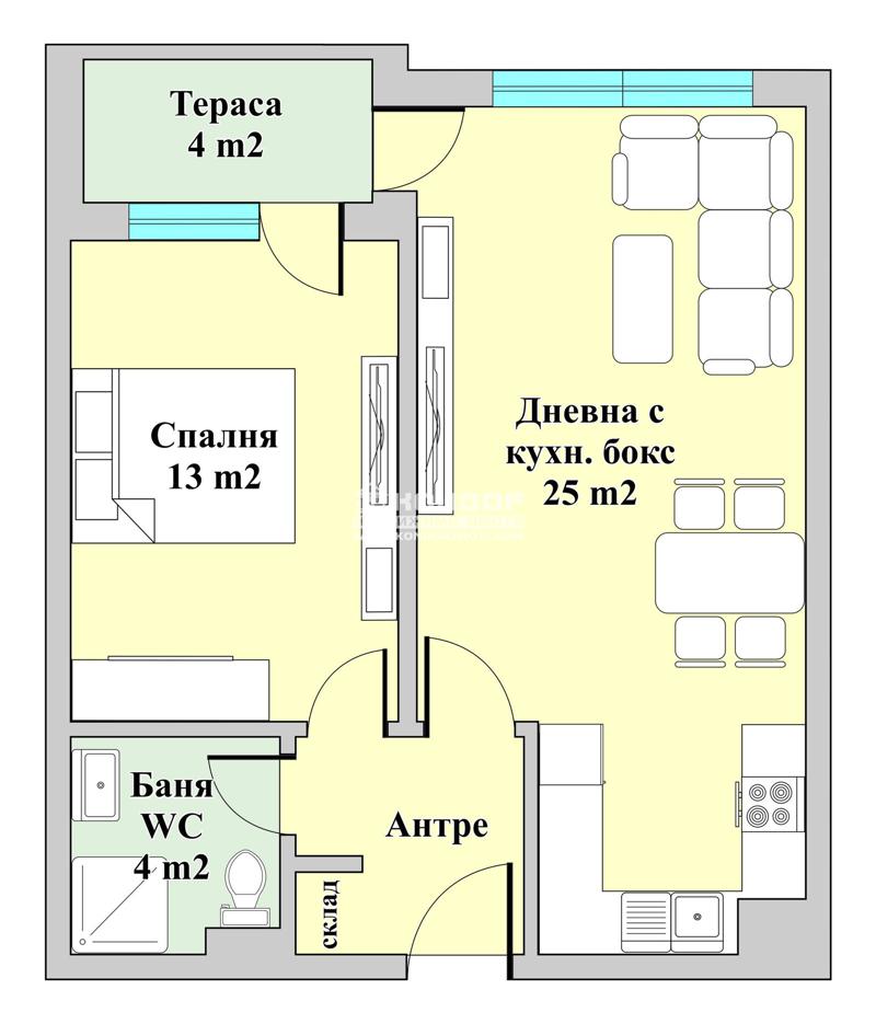 Satılık  1 yatak odası Plovdiv , Hristo Smirnenski , 67 metrekare | 27476504 - görüntü [2]