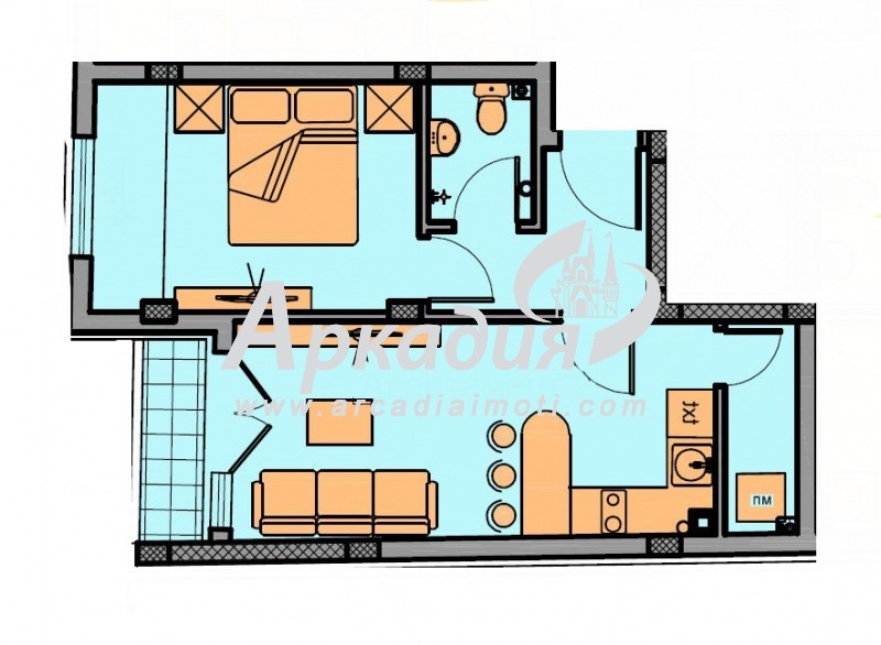 À venda  1 quarto Plovdiv , Hristo Smirnenski , 60 m² | 16719592 - imagem [2]