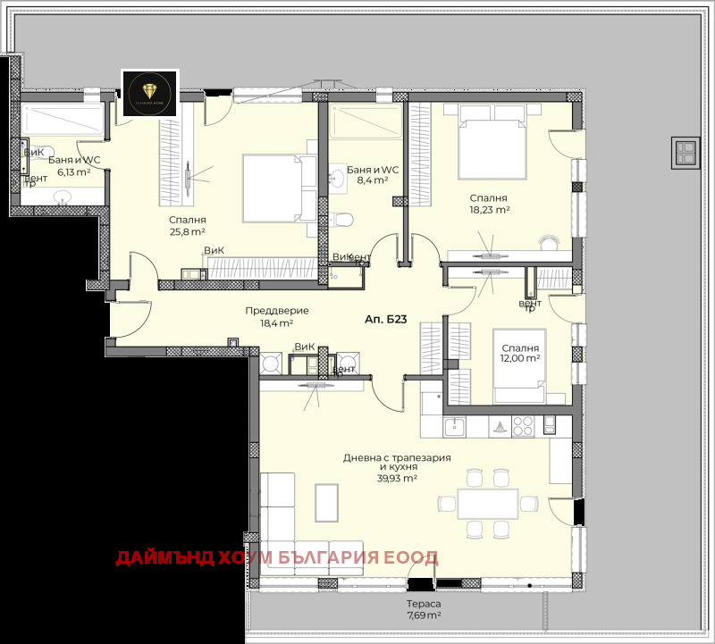 Продава 3-СТАЕН, гр. Пловдив, Беломорски, снимка 2 - Aпартаменти - 49541515