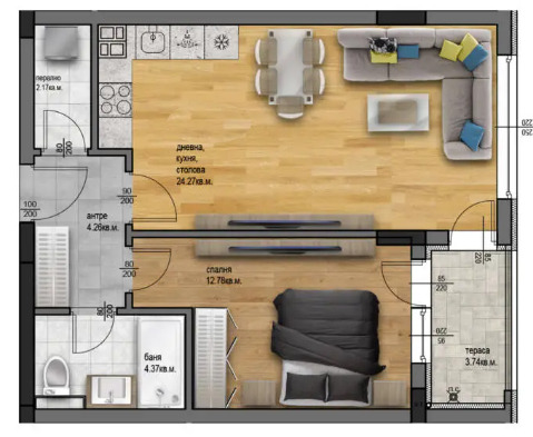 En venta  1 dormitorio Plovdiv , Yuzhen , 72 metros cuadrados | 30336615 - imagen [2]