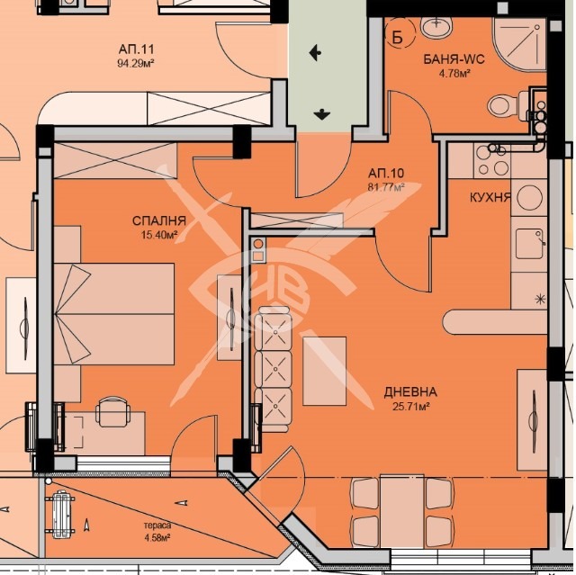 Продава  2-стаен град Бургас , Меден рудник - зона А , 81 кв.м | 45904075 - изображение [2]