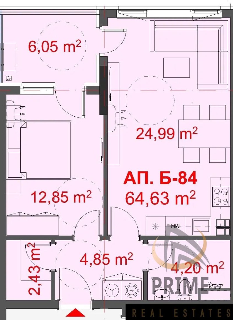 Myytävänä  1 makuuhuone Burgas , Slavejkov , 76 neliömetriä | 90567962 - kuva [4]