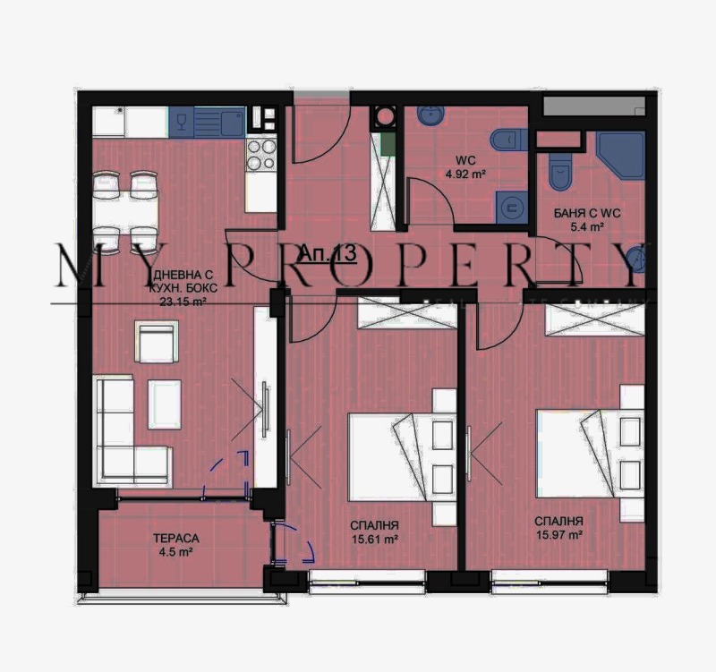 Продава 2-СТАЕН, гр. София, Малинова долина, снимка 3 - Апартаменти - 53540232