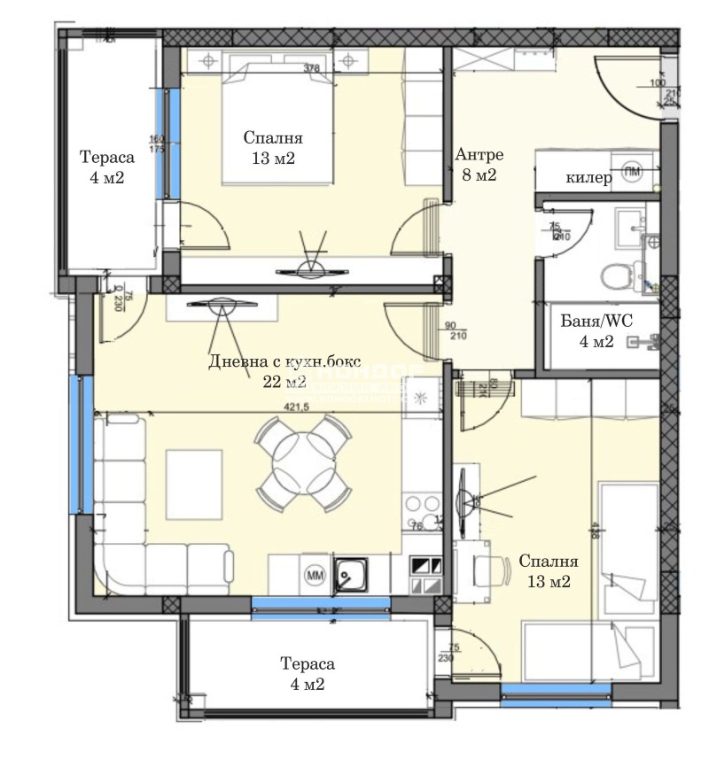 Продава 3-СТАЕН, гр. Пловдив, Кършияка, снимка 2 - Апартаменти - 52077019