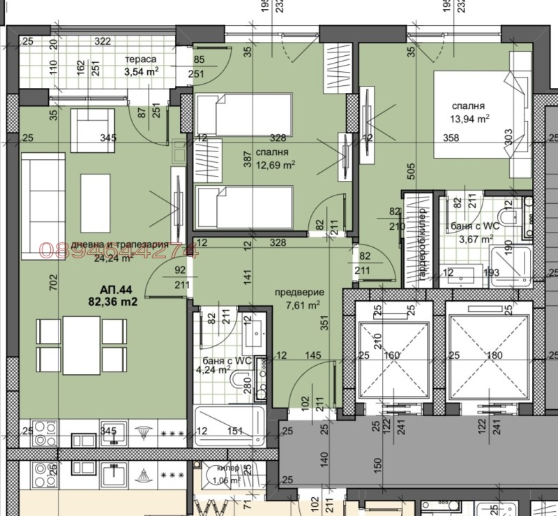 Продава  3-стаен град Пловдив , Тракия , 96 кв.м | 42336001 - изображение [12]