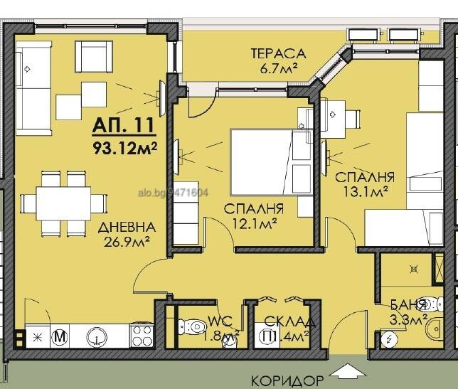 Na prodej  2 ložnice Burgas , Meden rudnik - zona V , 93 m2 | 49262460 - obraz [4]