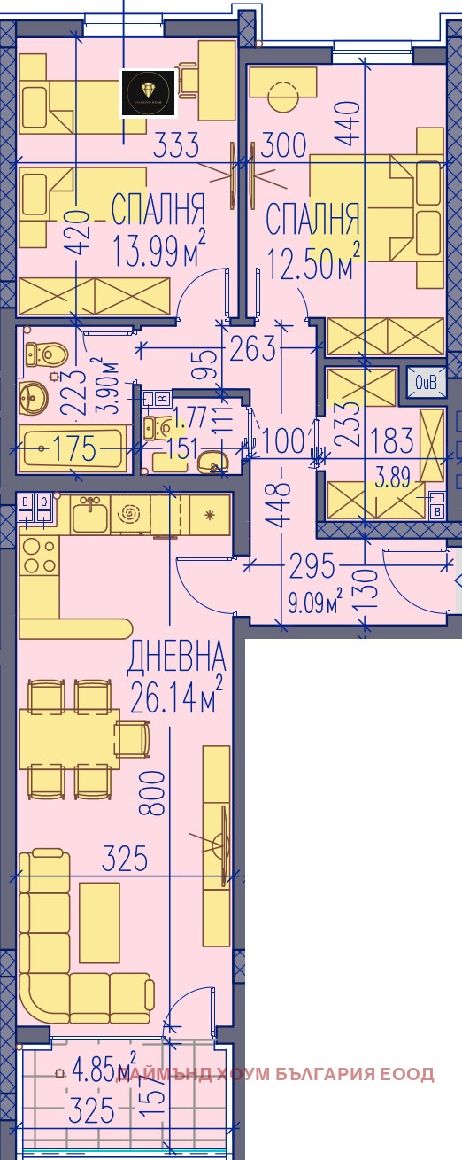 Продаја  2 спаваће собе Пловдив , Тракија , 109 м2 | 26678727 - слика [2]
