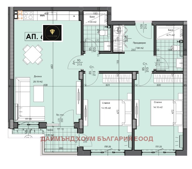 In vendita  2 camere da letto Plovdiv , Gagarin , 109 mq | 86799710 - Immagine [2]