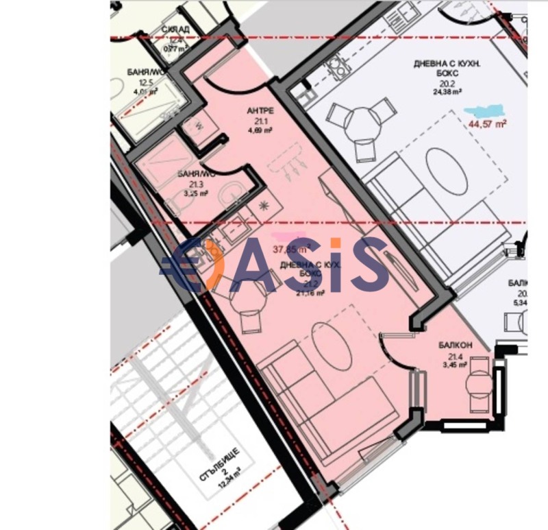 Продава  1-стаен, област Бургас, гр. Поморие • 80 000 EUR • ID 52675282 — holmes.bg - [1] 