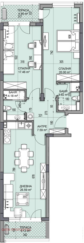 2 Schlafzimmer Gagarin, Plowdiw 1