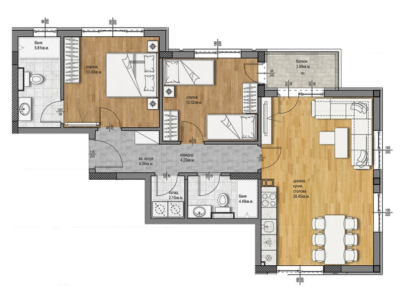 Продава 3-СТАЕН, гр. Пловдив, Христо Смирненски, снимка 2 - Aпартаменти - 47062573