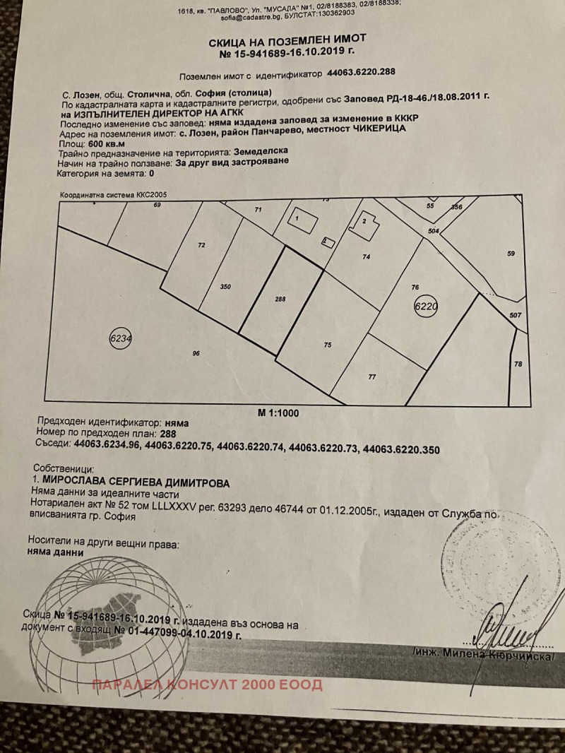 Til salgs  Land region Sofia , Lozen , 600 dka | 95941880
