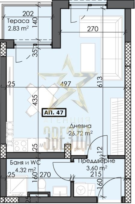 Продава  1-стаен град Пловдив , Тракия , 54 кв.м | 12183460