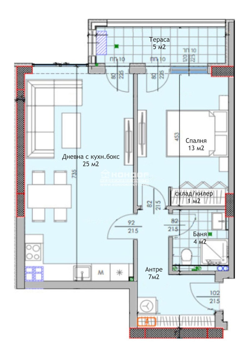 Eladó  1 hálószoba Plovdiv , Trakija , 75 négyzetméter | 57384612 - kép [2]