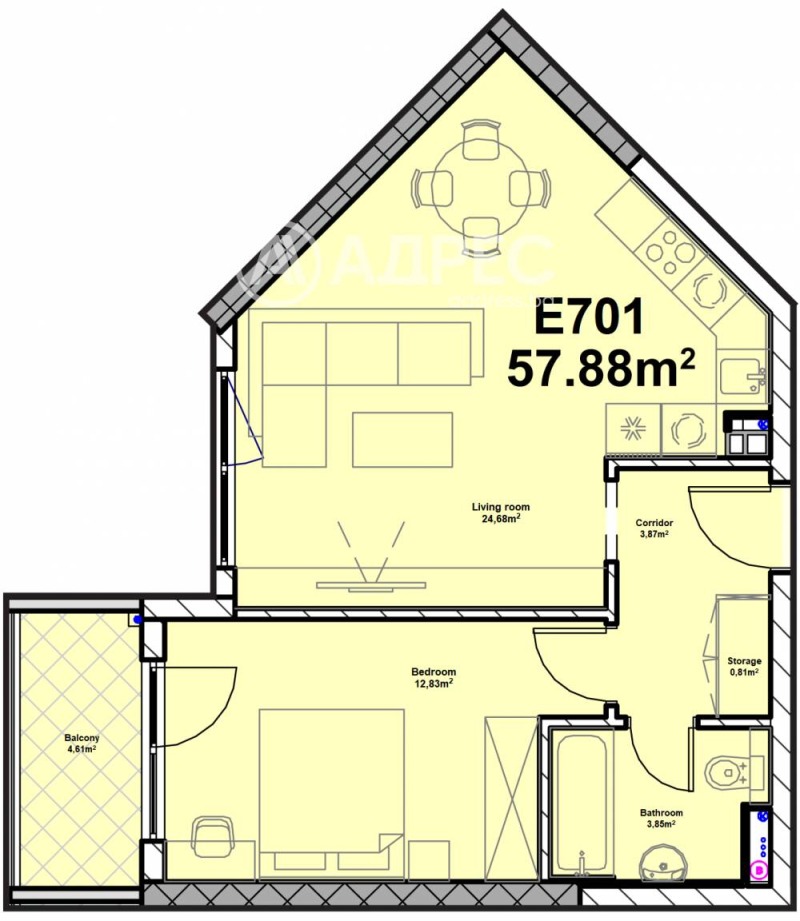 Zu verkaufen  1 Schlafzimmer Sofia , Poligona , 71 qm | 14107918 - Bild [4]