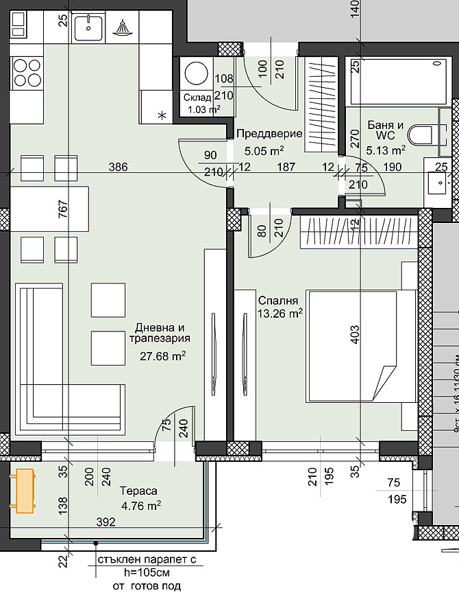 De vânzare  1 dormitor Plovdiv , Zapaden , 77 mp | 75780016 - imagine [8]