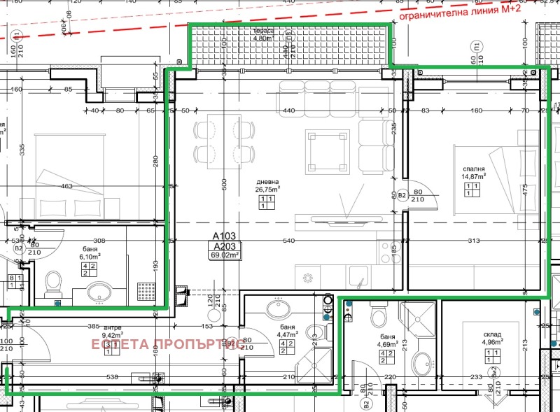 Na prodej  1 ložnice Sofia , Malinova dolina , 83 m2 | 20076205 - obraz [2]