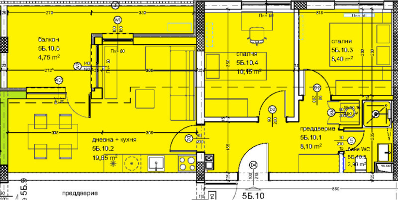 Till salu  2 sovrum Varna , Kaisieva gradina , 78 kvm | 86994300 - bild [7]