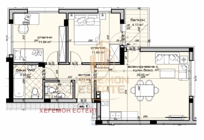 Te koop  2 slaapkamers Varna , Vinitsa , 101 m² | 98053305