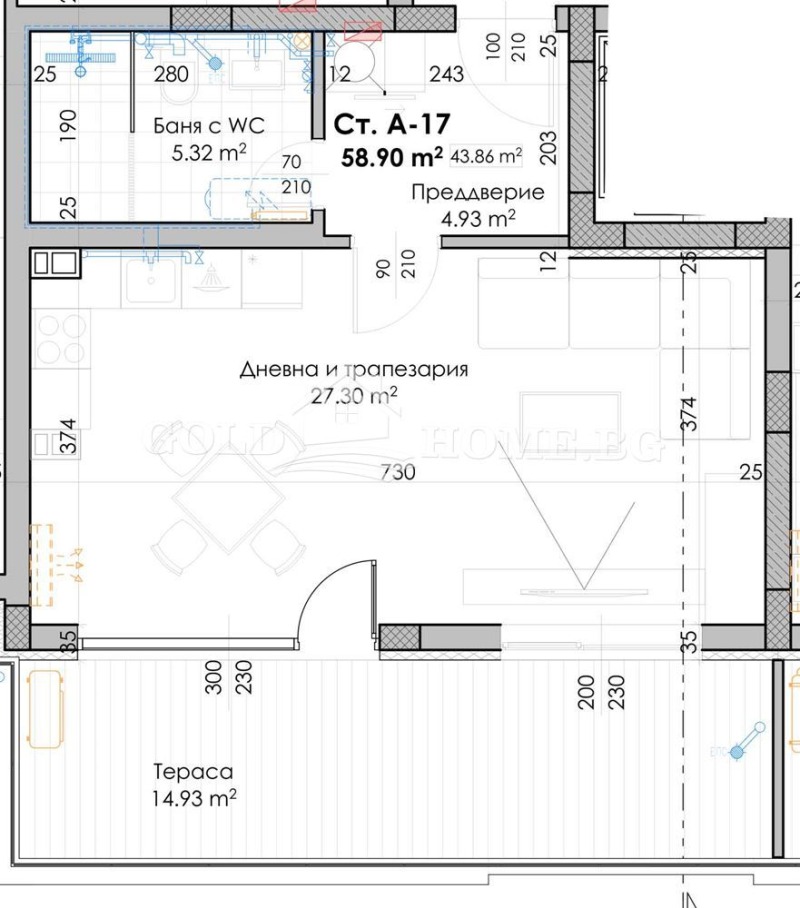 Zu verkaufen  Studio Plowdiw , Hristo Smirnenski , 76 qm | 90586257 - Bild [2]