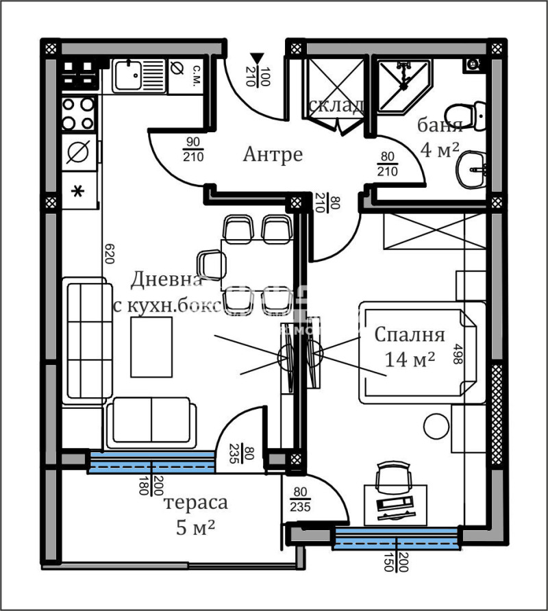 Til salgs  1 soverom Plovdiv , Vastanisjeski , 63 kvm | 90621266 - bilde [2]