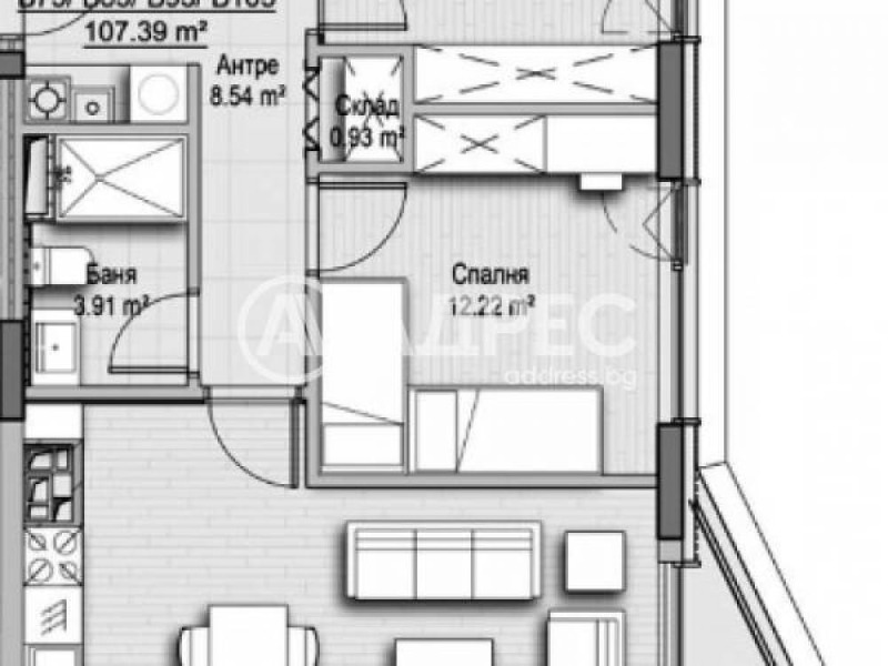 Na prodej  2 ložnice Sofia , Chladilnika , 107 m2 | 63322530