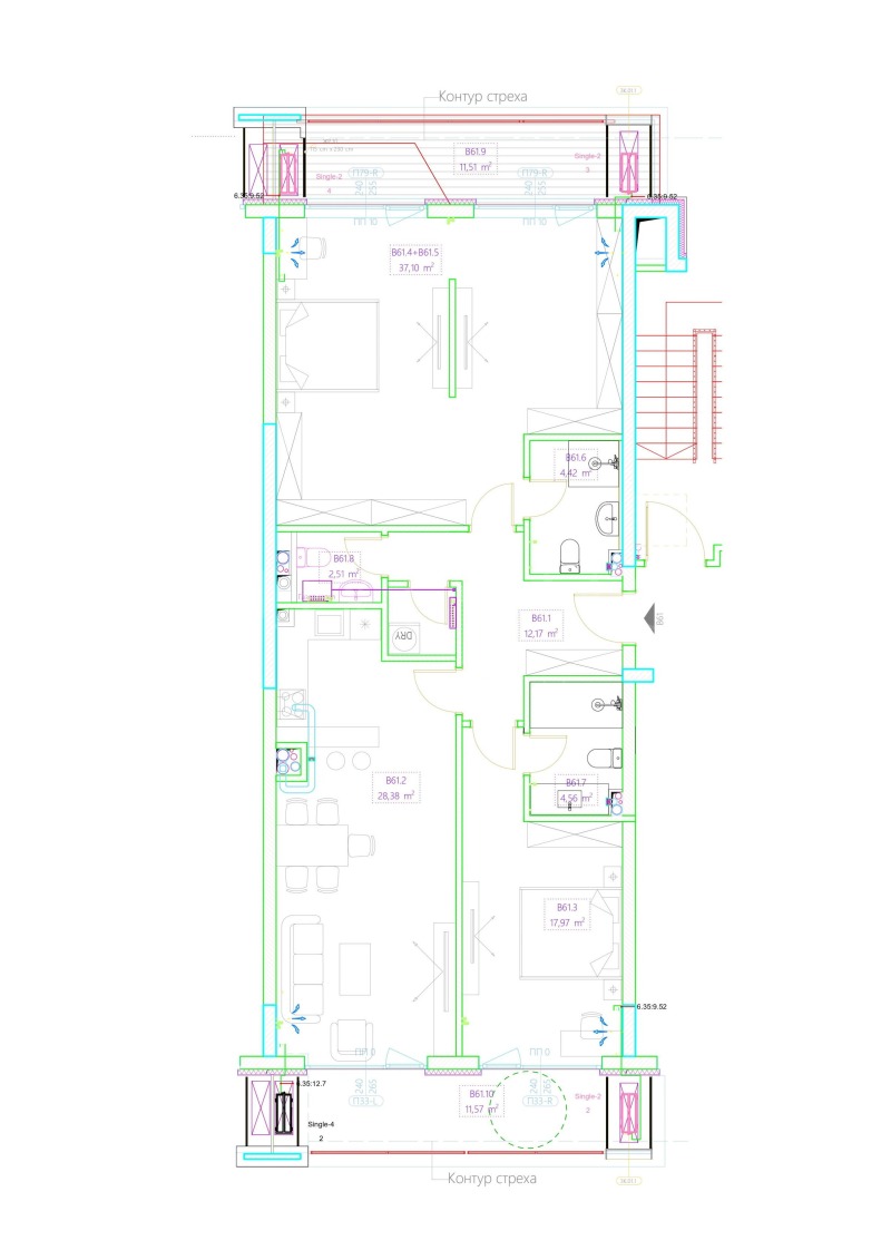 Myytävänä  3 makuuhuonetta Sofia , Krastova vada , 162 neliömetriä | 39081823 - kuva [4]