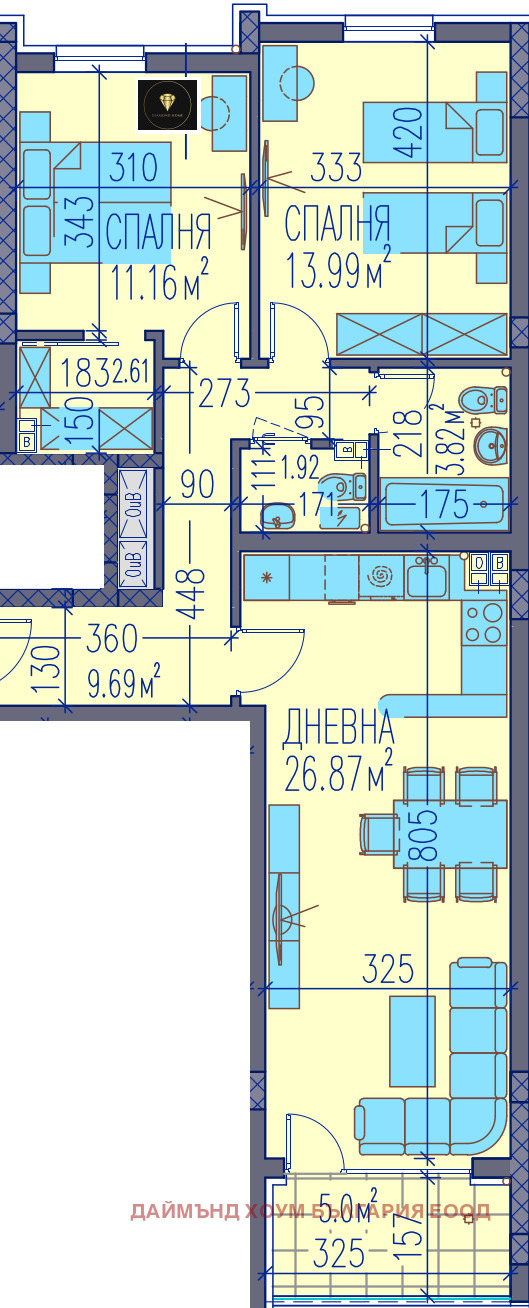 Продаја  2 спаваће собе Пловдив , Тракија , 106 м2 | 40599024 - слика [2]