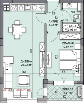 1 bedroom Gagarin, Plovdiv 1