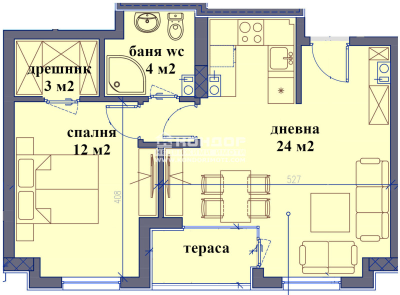 Продается  1 спальня Пловдив , Център , 71 кв.м | 69786182 - изображение [2]