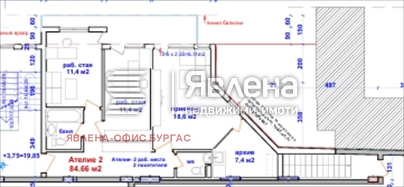 Продава ОФИС, гр. Бургас, Възраждане, снимка 3 - Офиси - 52923594