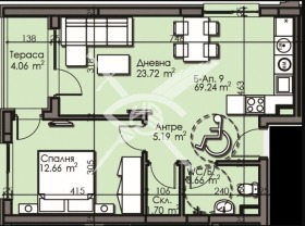 Продава 2-стаен град Бургас Изгрев - [1] 