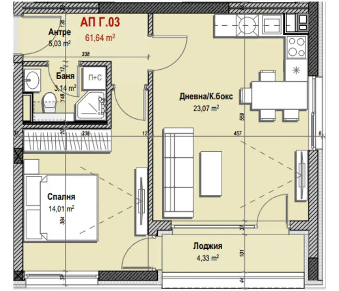 En venta  1 dormitorio Sofia , Mladost 3 , 83 metros cuadrados | 32712081 - imagen [3]