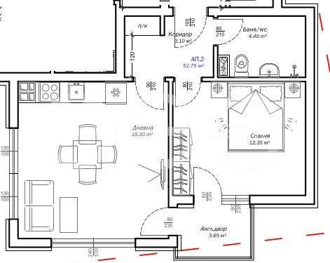 In vendita  1 camera da letto Varna , Vazragdane 3 , 60 mq | 68764627 - Immagine [2]