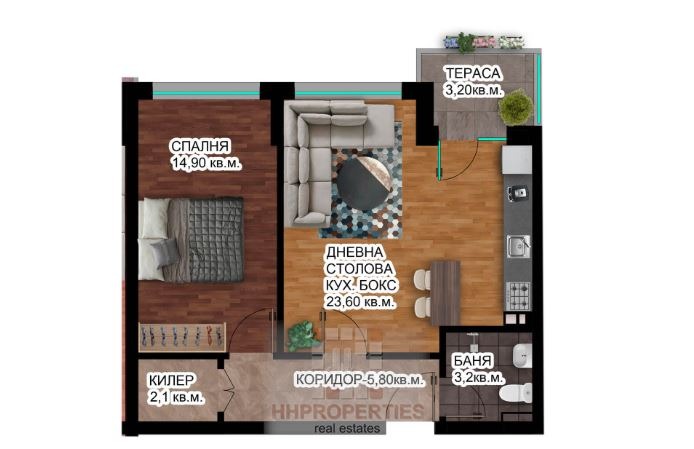 Продается  1 спальня Пловдив , Христо Смирненски , 71 кв.м | 31399778 - изображение [2]
